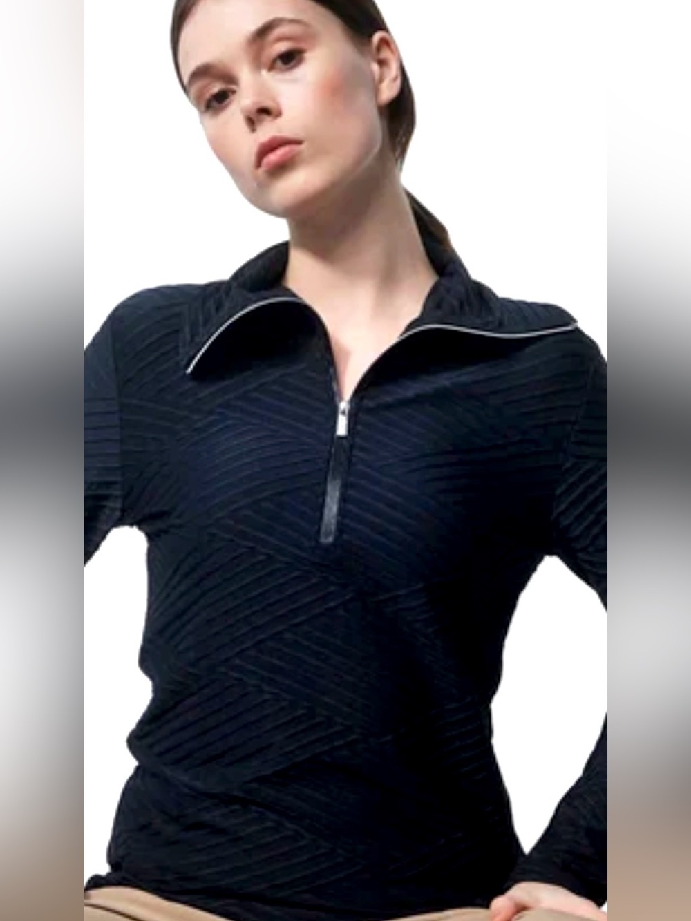 Daily Sports Florence Roll Neck Long Sleeve Women's Golf 1/4 Zip Size L Athletic